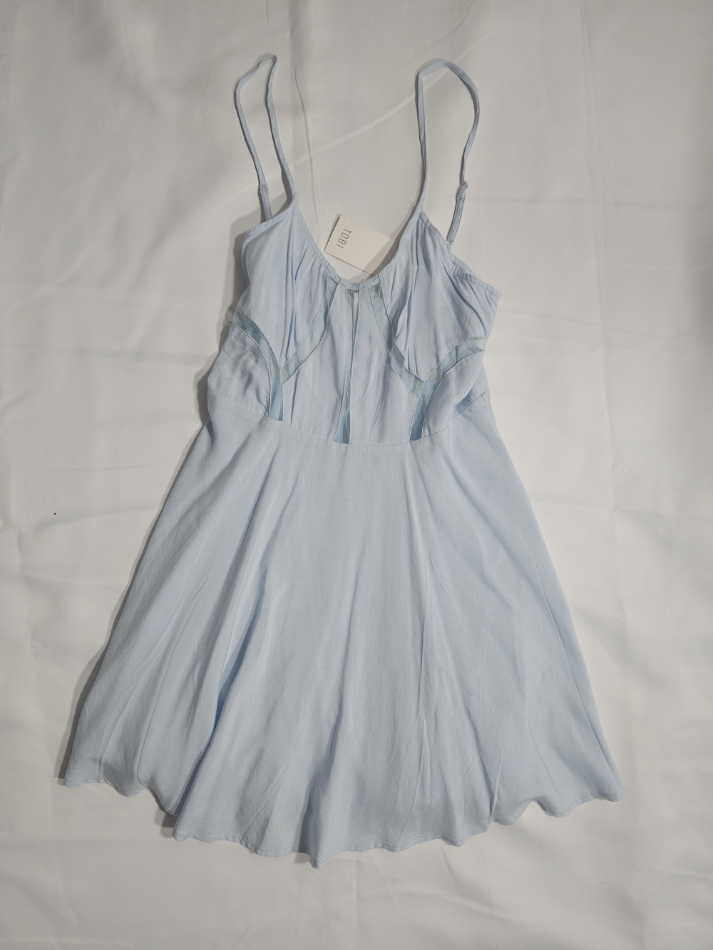 Tobi Light Blue Satin-Look Slip Dress